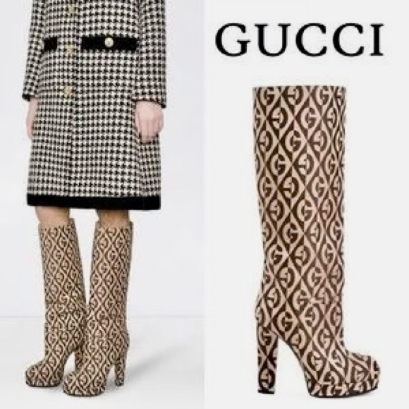 Gucci GG Rhombus Platform Boots •BRAND NEW• With Original Box, Dustbags+Receipts - Picture 5 of 6